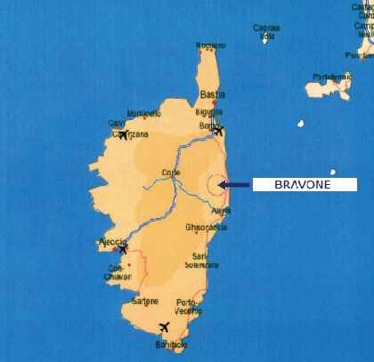 Location on Corsica